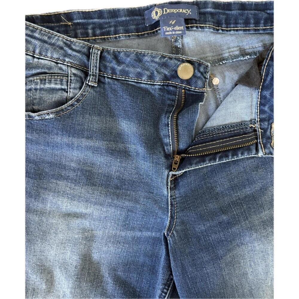 Democracy Distressed Denim Jeans Flex-ellent Stretch Ankle Women's Size 14 - Picture 3 of 12